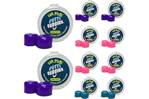 Earvolution Original Putty Buddies Ear Plugs for Swimming - Invented by an Ear Physician - Moldable Premium Silicone Ear Plugs - One Size - Waterproof - Made in the USA - 10 pack - Purple/Teal/Magenta