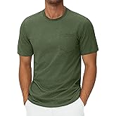 Cotrasen Men's T-Shirts Short Sleeve Cotton Pocket Tee Shirts Casual Crew Neck Tees Moisture Wicking Basic Summer Shirts