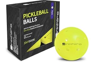 Dinkhiiro Outdoor Pickleball Balls, One-Piece 40-Holes, 4-Pack Pickleballs, Meets USAPA Specs, Ideal for Practice & Training,