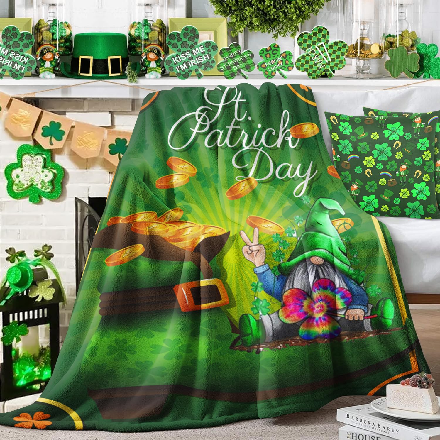 Ivarunner Pink Christmas Blanket Throw, Gnome