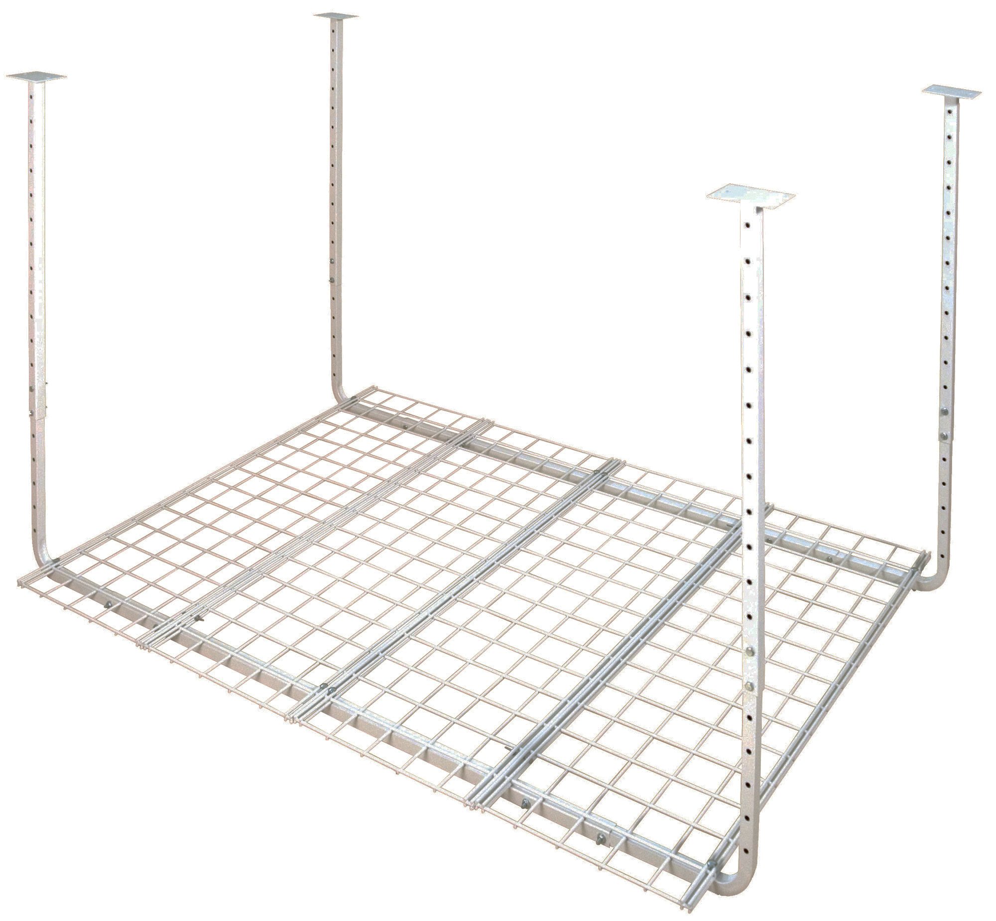 Photo 1 of HyLoft Overhead Garage Storage Rack, Adjustable Ceiling Storage for Garage, Heavy Duty Steel Garage Storage System, 60-Inch x 45-Inch, White
***PARTS ONLY****