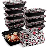 Disney Mickey &amp; Minnie Meal Prep Containers, 20-Piece 33.8oz, Freezer Safe | Food storage containers with lids, secure-fit, microwave and dishwasher use, stackable, reusable, keeps food fresh