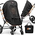 Baby Uma Stroller Sun Shade Cover - UPF 50+ Stroller Cover, Baby Sun Protection, Breathable Blackout Mesh Baby Sun Shade, Stroller Shade Cover with Zip-up Window, 6+ Months (+Travel Bag)