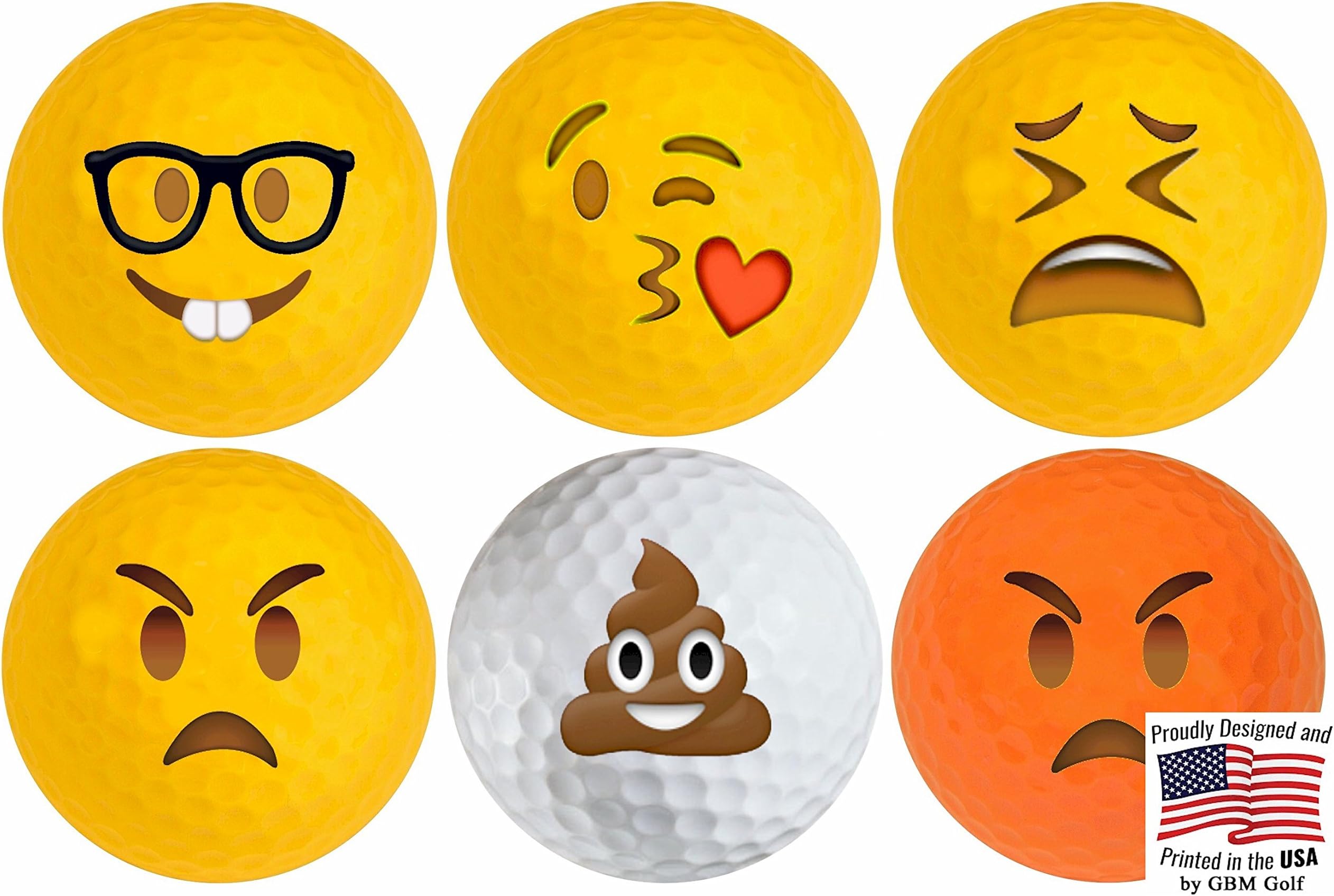 Emoji Golf Balls 6 Pack #3