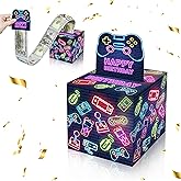 ISOVF Money Box for Cash Gift Birthday, Surprise Video Game Money Box Gifts for Gamer Lover, Money Pull Box for Cash Gift DIY Set, Gaming Birthday Party Decor-A01