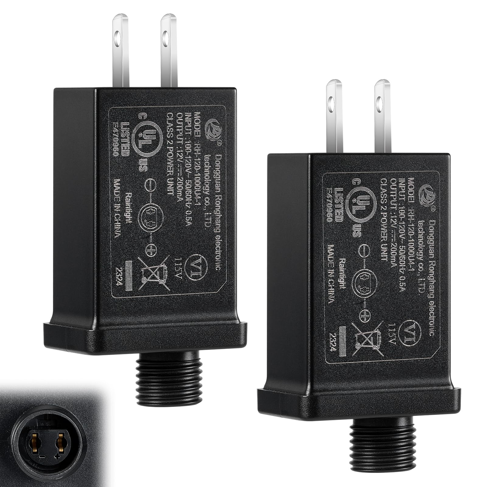 Photo 1 of *UNTESTED*
2 PCS LED Transformer Replacement,24V 0.2A Class 2 Power Supply, Low Voltage Transformer US Plug for Halloween/Thanksgiving/Christmas String Light