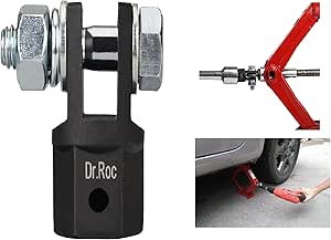 Dr.Roc Scissor Jack Adapter for 1/2 Inch Drive Impact Wrench or 13/16 Inch Lug Wrench or Power Drills, Scissor Jack Drill Adapter for Impact Drills Socket Automotive Jack RV Trailer Leveling Jack