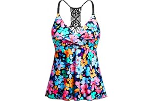 Women's Flowy Tankini Tops Only - Modest Bathing Suit Top Loose Fit Swimsuit Tops No Bottom 2025