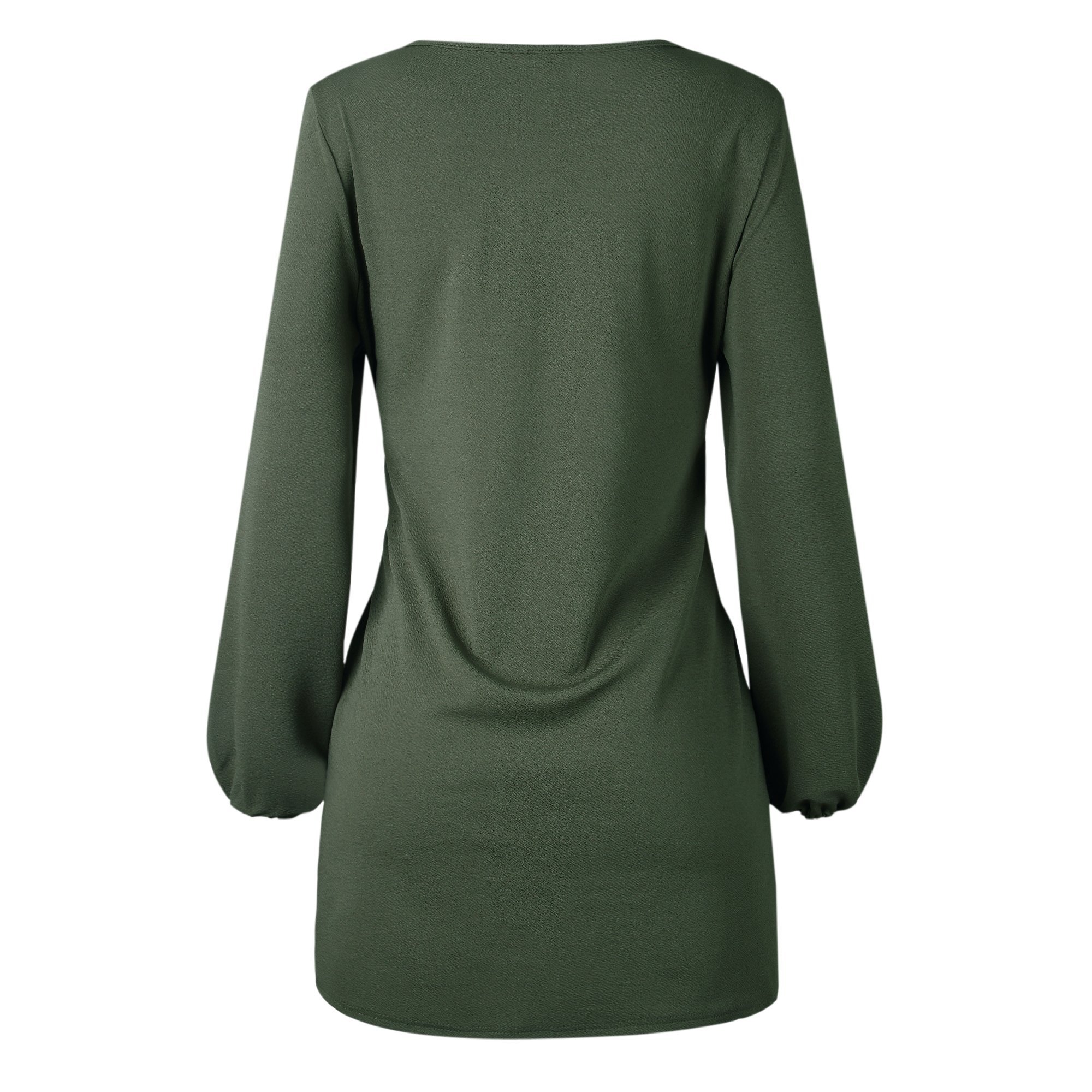 Tarkis Women Long Jumper Dress Puff Sleeve Stylish with Tie Front Pullover Dresses