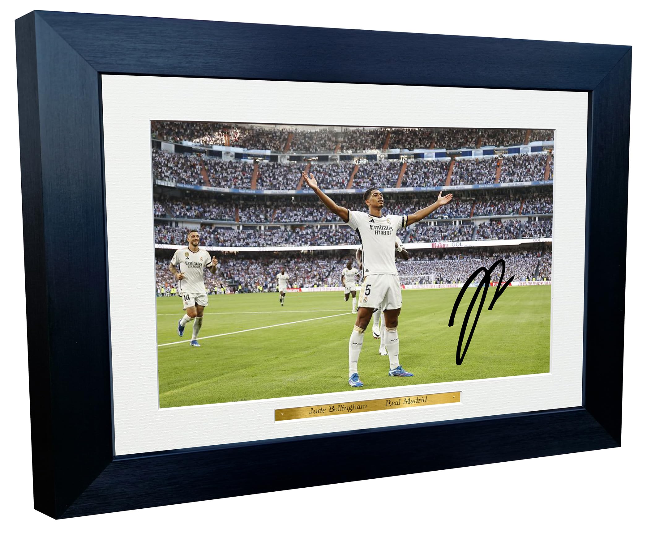 Kitbags & Lockers 12x8 A4 Jude Bellingham Celebration Real Madrid Autographed Signed Photo Photograph Picture Frame Football Soccer Poster Gift