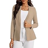 Casuashion Women's Casual Open Front Sweater Long Sleeve Rib Knit Draped Cardigan