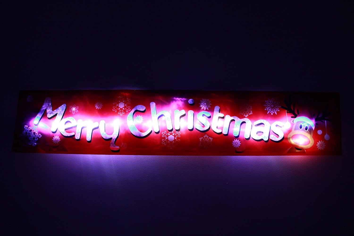 Flashing Led Light Up Merry Christmas Xmas Hanging Window