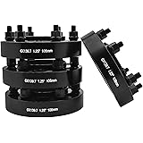 4 Pc Toyota 1.25" Thick Black Hub Centric (106 Center Bore Lip) Wheel Spacers Tacoma Tundra 4 Runner Black