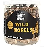 VIGOROUS MOUNTAINS Wild Dried Morel Mushrooms 2oz | Wild Harvested, Earthy Flavor &amp; Rich Umami-Perfect for Gourmet Cooking, Soups, Pasta &amp; Risotto