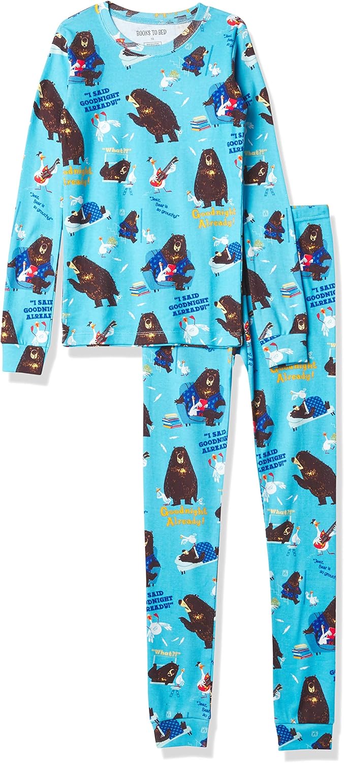 Amazon Com Books To Bed Boys Book And Long Sleeve Printed Pajama Set Clothing