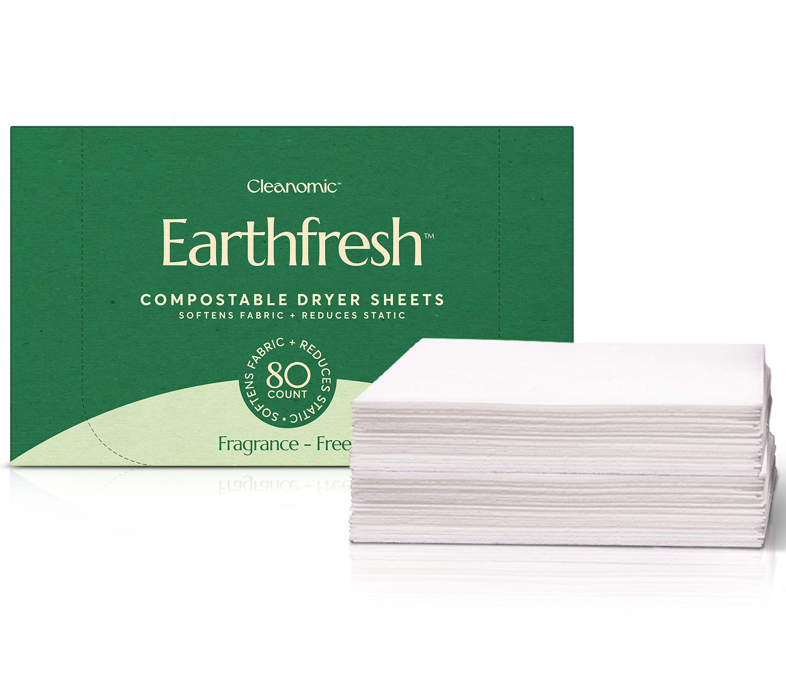 Photo 1 of Cleanomic Earthfresh Fabric Softener Sheets Dryer Sheets, Softens & Removes Static Cling, Vegan Laundry Softener With Essential Oils -Fragrance Free