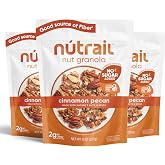 NuTrail Nut Granola Cereal, Cinnamon Pecan, No Sugar Added, Gluten Free, Grain Free, Keto, Low Carb, Healthy Breakfast 8 oz. 3 Count