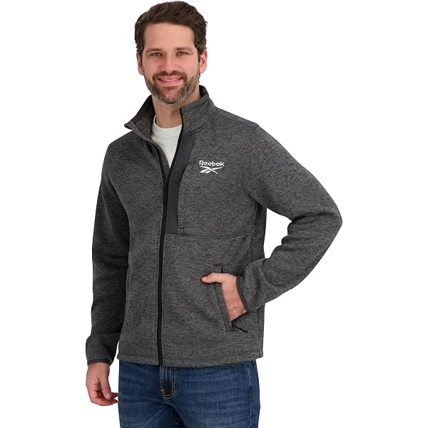 Devon & Jones Men's Bristol Full-Zip Sweater Fleece Jacket L GREY