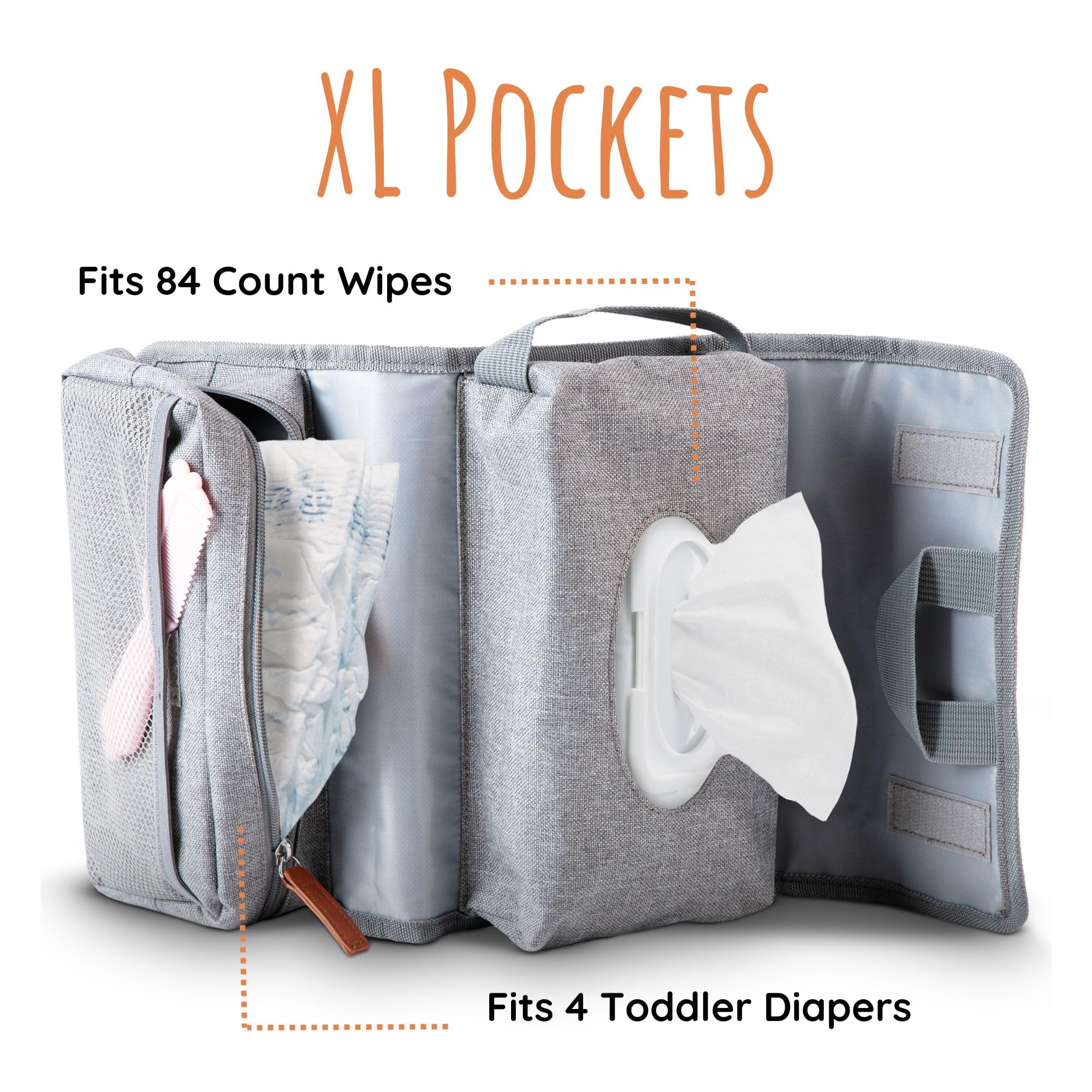 Diaper Bag Organizer - Tri-fold Wipes and Diaper Pouch for Diaper Bag Organization and Travel