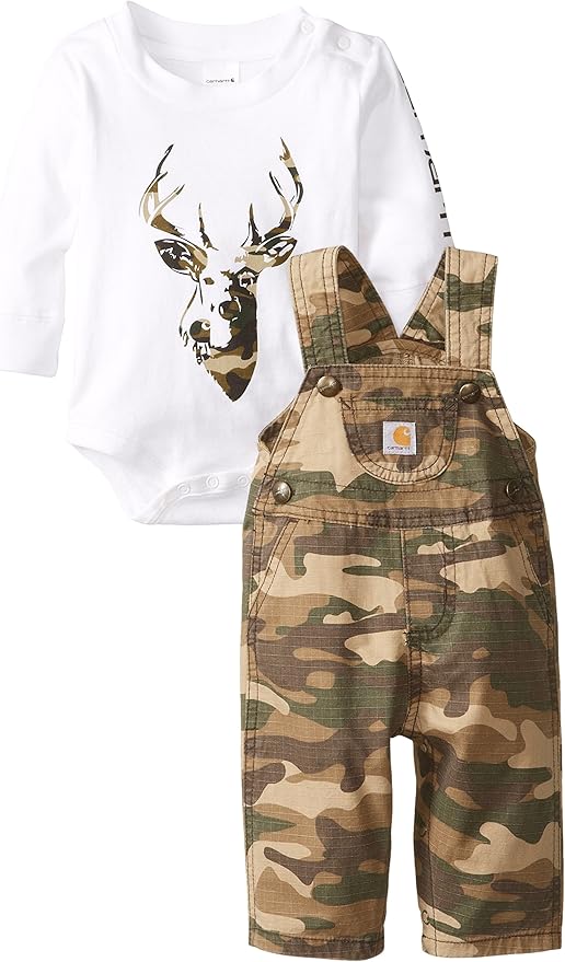 Carhartt Baby Boys' Washed Ripstop Bib Overall Set Clothing