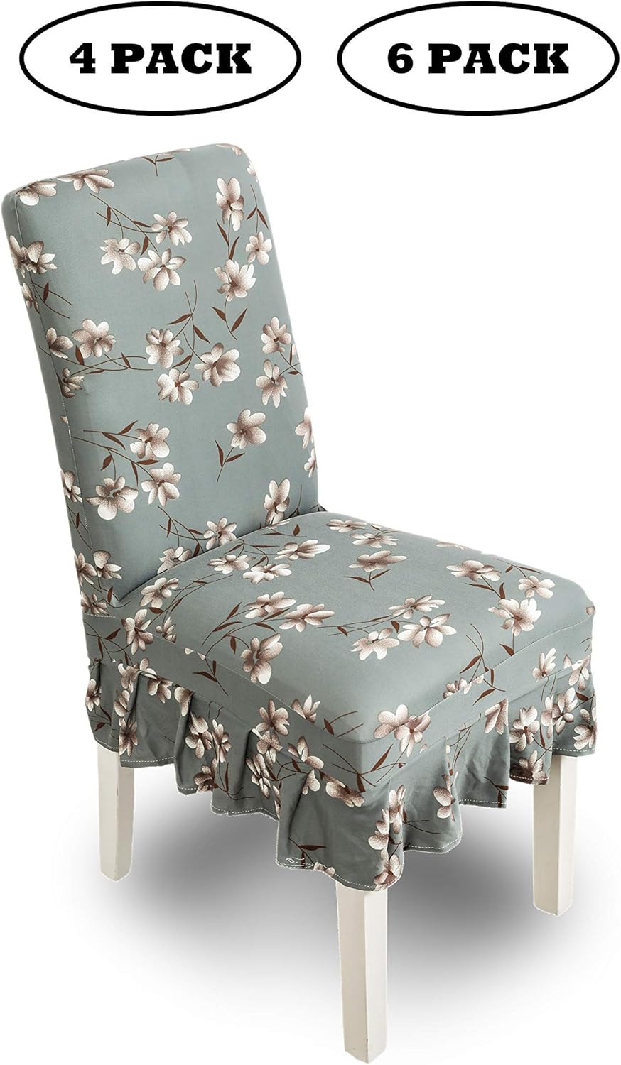JMYDecor Coprisedie con Schienale, 6 Pezzi Coprisedia Elastico per Coprisedie Sa