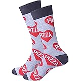 Barrel Down South I Love Pizza Socks - Fun Colorful Socks Patterned Funky Happy Crew Sock Combed Cotton Stockings Packs