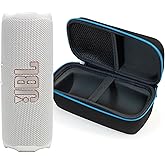 JBL Flip 7 (White) + Bundle with divvi! Protective Hardshell Case (Black)
