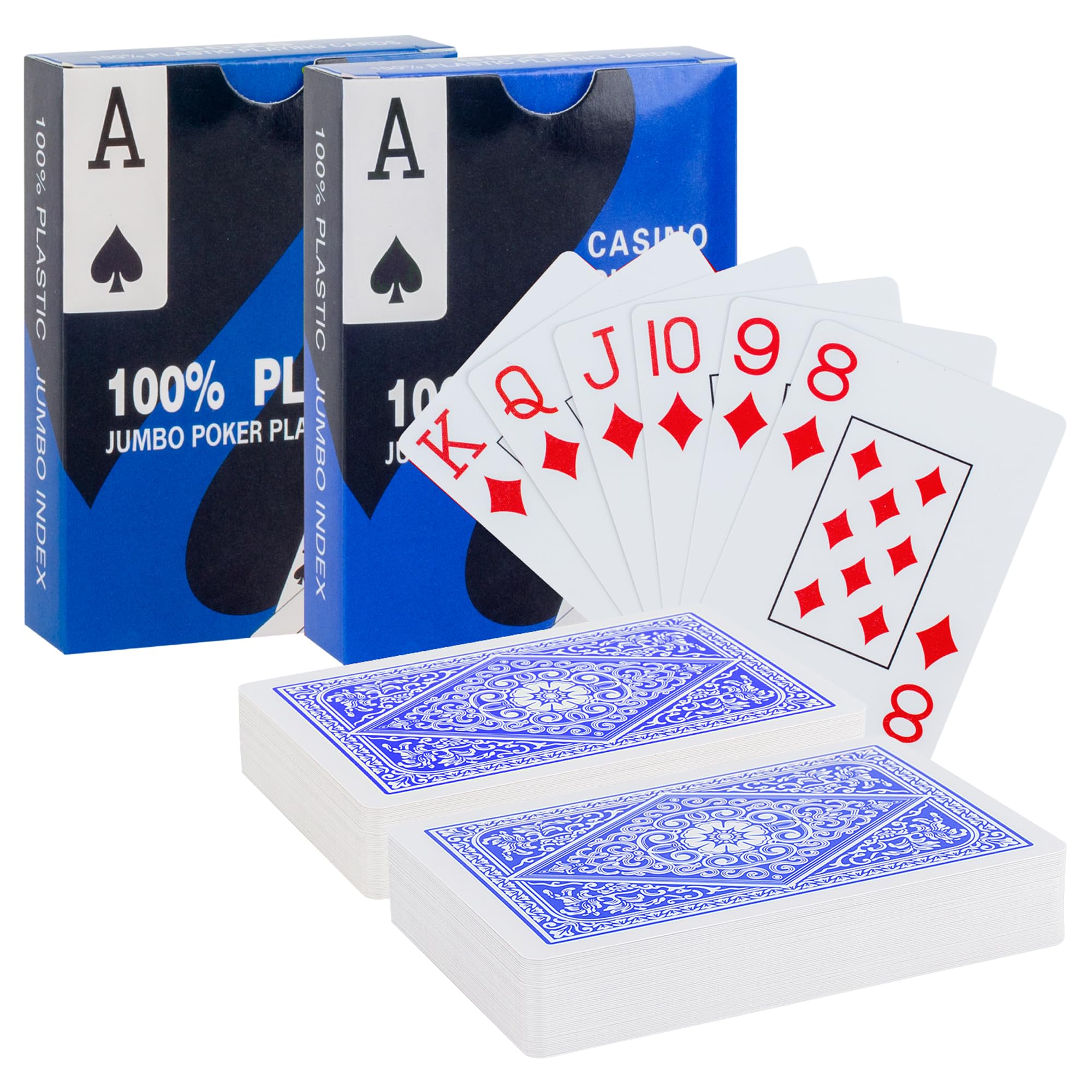 SWINILAYA 2 Deck Playing Cards - HD Waterproof Cards Poker,PVC Standard Playing Cards, 54 Playing CardS, Plastic Poker Cards