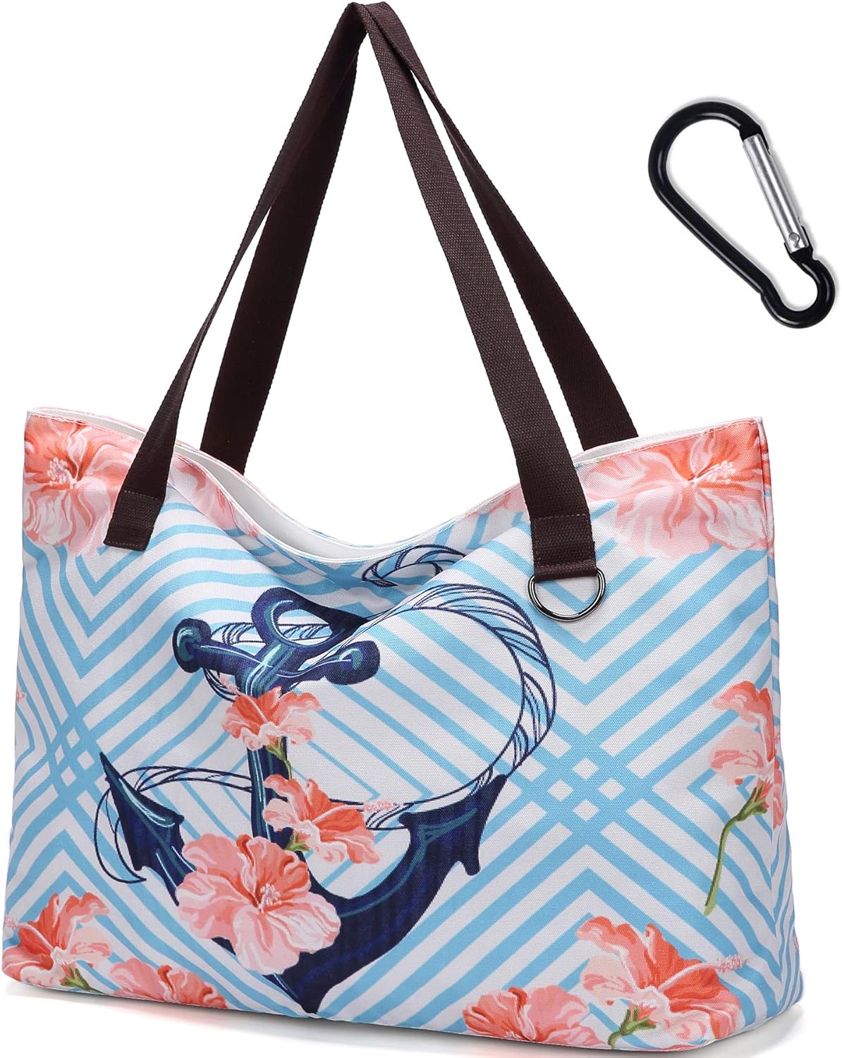 large beach bag with zipper