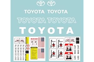 BILLS LIFT Bill’s Lift Forklift Decal Kit for Toyota Industrial Lift Trucks and Equipment, Detailed w/Safety Decal Stickers for 7 & 8 Series - White
