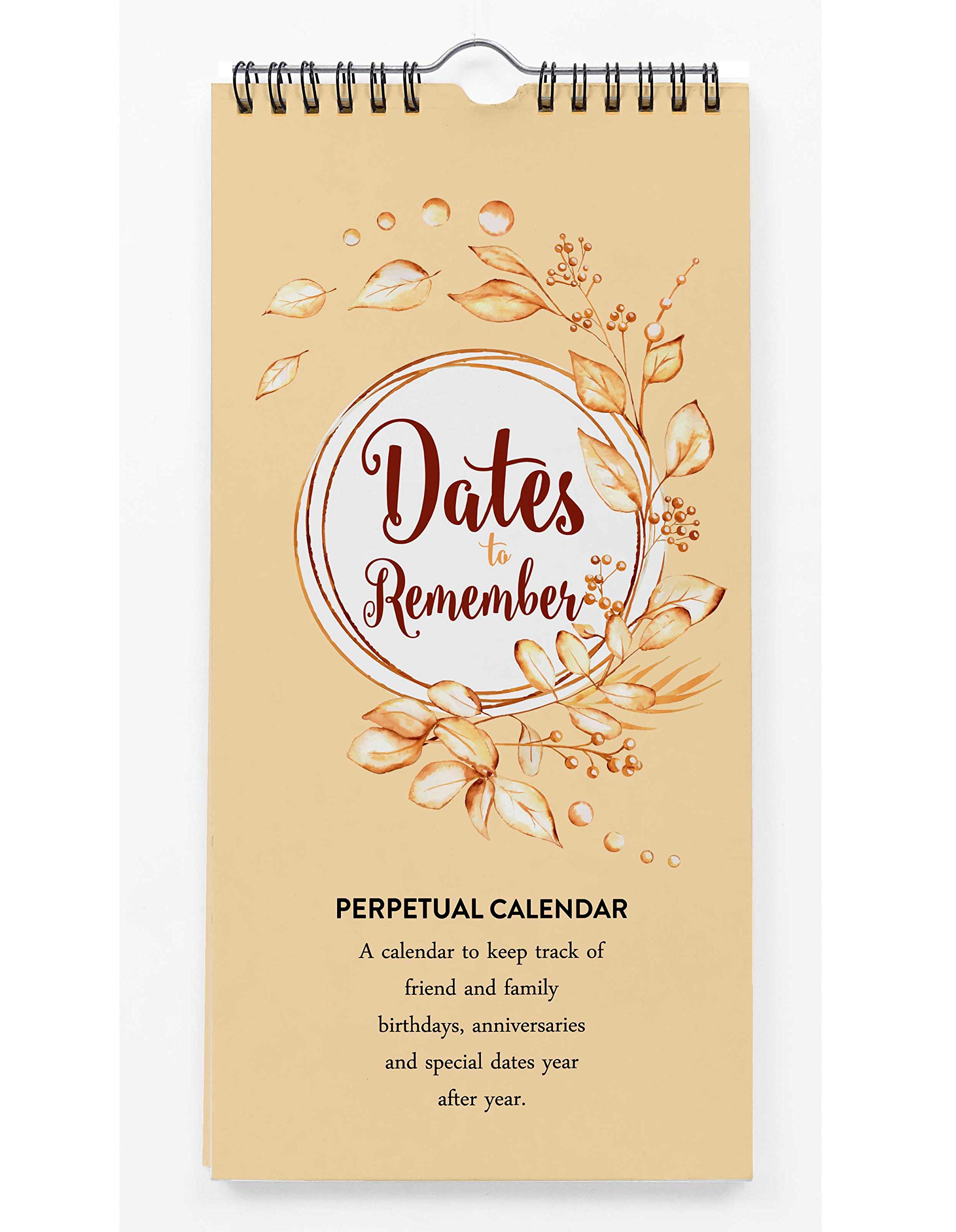 Inkdotpot Leaves Perpetual Calendar Birthday Wall Hanging Anniversary Special Event Reminder Calendar Book Journal Stationary Wall Hanging Birthday Gift Card Planner Organizer