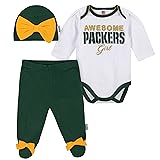 Gerber NFL Green Bay Packers 3 Pack Bodysuit Footed