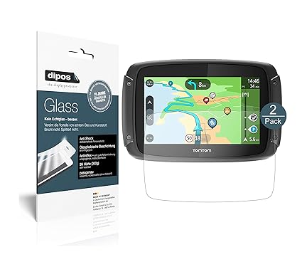 dipos I 2X Panzerfolie matt passend für Tomtom Rider 500 Schutzfolie 9H Displayschutz-Folie