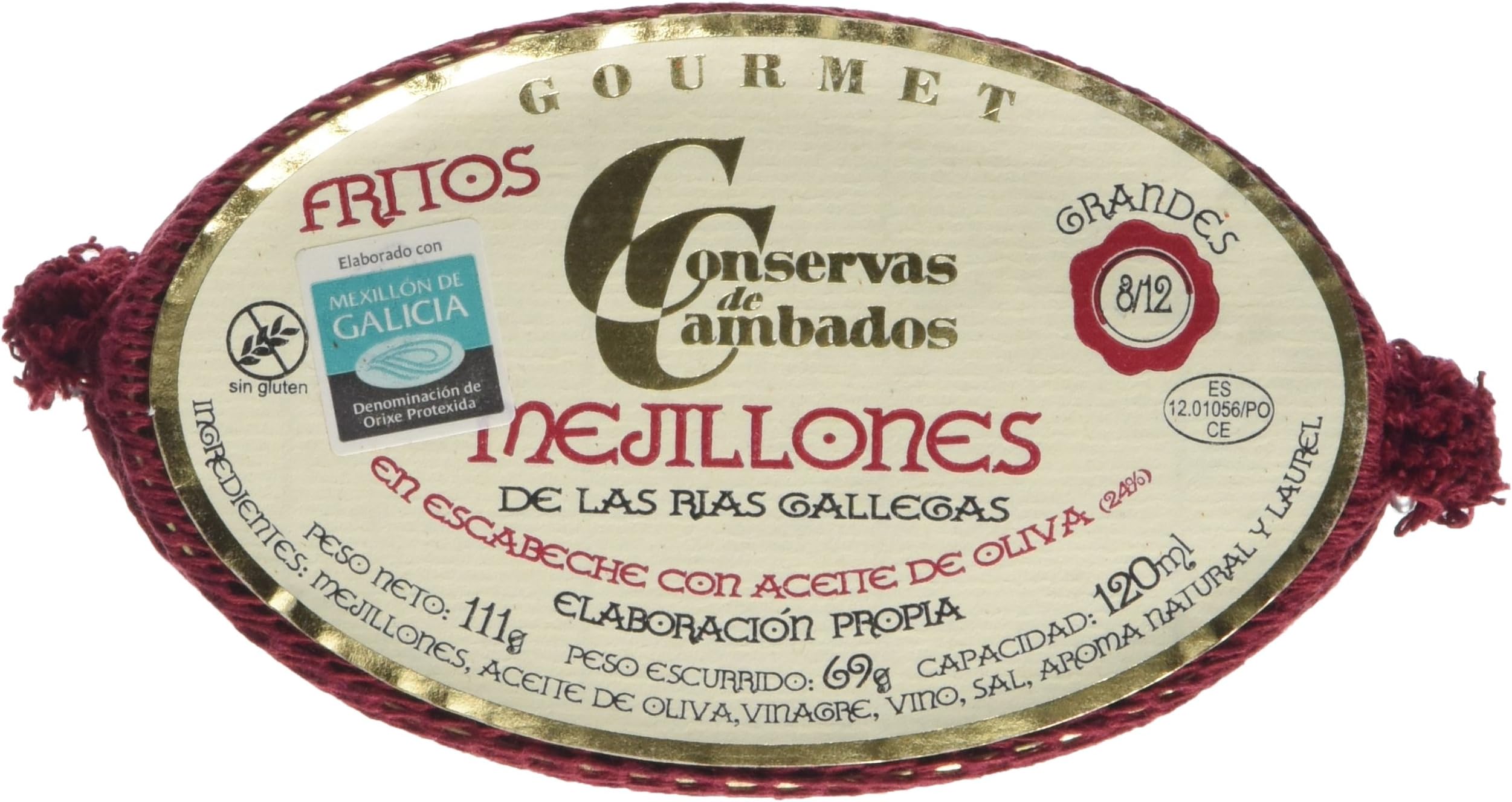 Cambados Conservas De Marinated Mussels 111 g (Pack of 2)
