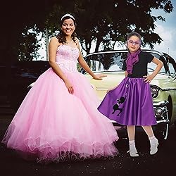 Rabtero Kids Sock Hop Costume, Girls 1950s Dress