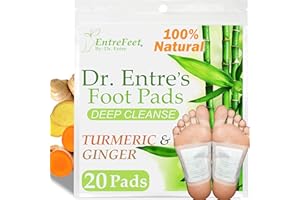 Dr. Entre's Foot Patch: Deep Cleansing Foot Pads | Effective Premium Turmeric & Ginger Foot Patches | 20 Pack