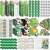 216Pcs Soccer Stationery soccer Theme Gifts Birthday Supplies Team Gift Goodie Bags Stuffer Pencils Rulers Classroom games Rewards School Office Supplies（soccer）