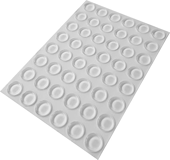 48 Clear Self Adhesive Flat Rubber Feet, Bumper Stops for Coasters