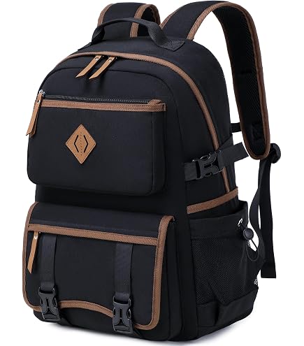 AO ALI VICTORY laptop backpack 15.6 inch anti theft travel backpacks for men and women large college bookbag work business daypack middle high school bag for girls boys teens students black