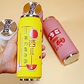 MOMEITU Kawaii Water Bottles Stainless Steel Water Bottle Kawaii Water Bottle with Straw Japanese Water Bottle Insulated (500ml/16.10oz，Yellow Watermelon)