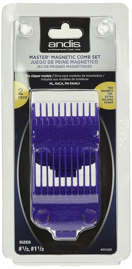 andis master magnetic comb set dual pack sizes 0.5 & 1.5