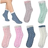 Quilax 6 Pairs Winter Fuzzy Socks Women, Winter Warm Fluffy Cozy Socks Microfiber Soft Home Sleeping Sock, Colorful Cozy Slipper Sock Warm Plush Crew Sockss for Women Size 5-10