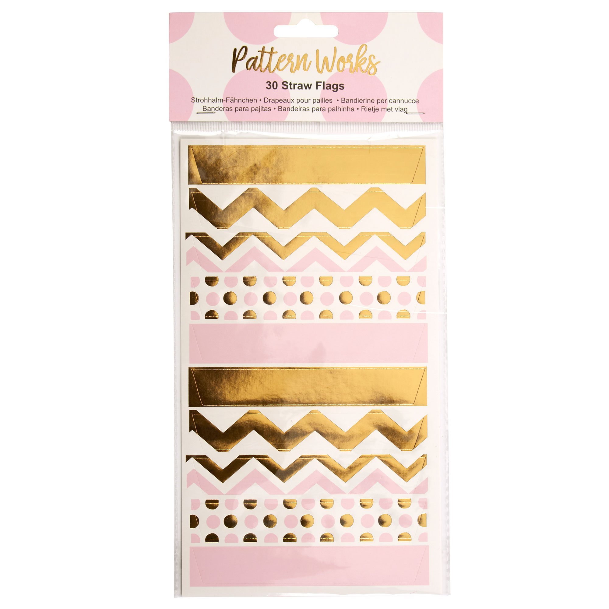 Neviti Pattern Works - Straw Flags - Pink, Pack of 30