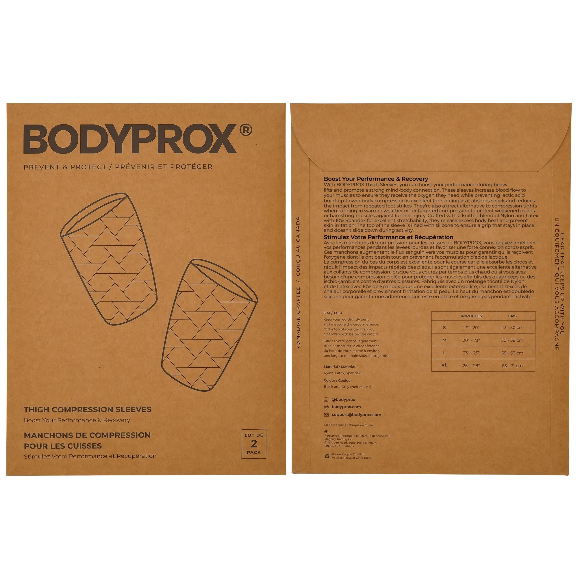 Bodyprox Thigh Compression Sleeve(1 Pair), Hamstring Compression Sleeve for Men and Women