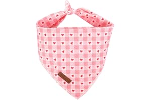UP URARA PUP Valentine’s Day Dog Bandana, Valentine Triangle Bid Scarf for Girl Boy Small Medium Dogs or Cats, Adorable Puppy Wedding & Valentine’s Day Bandana, Cute Soft Cotton Pet Kerchief