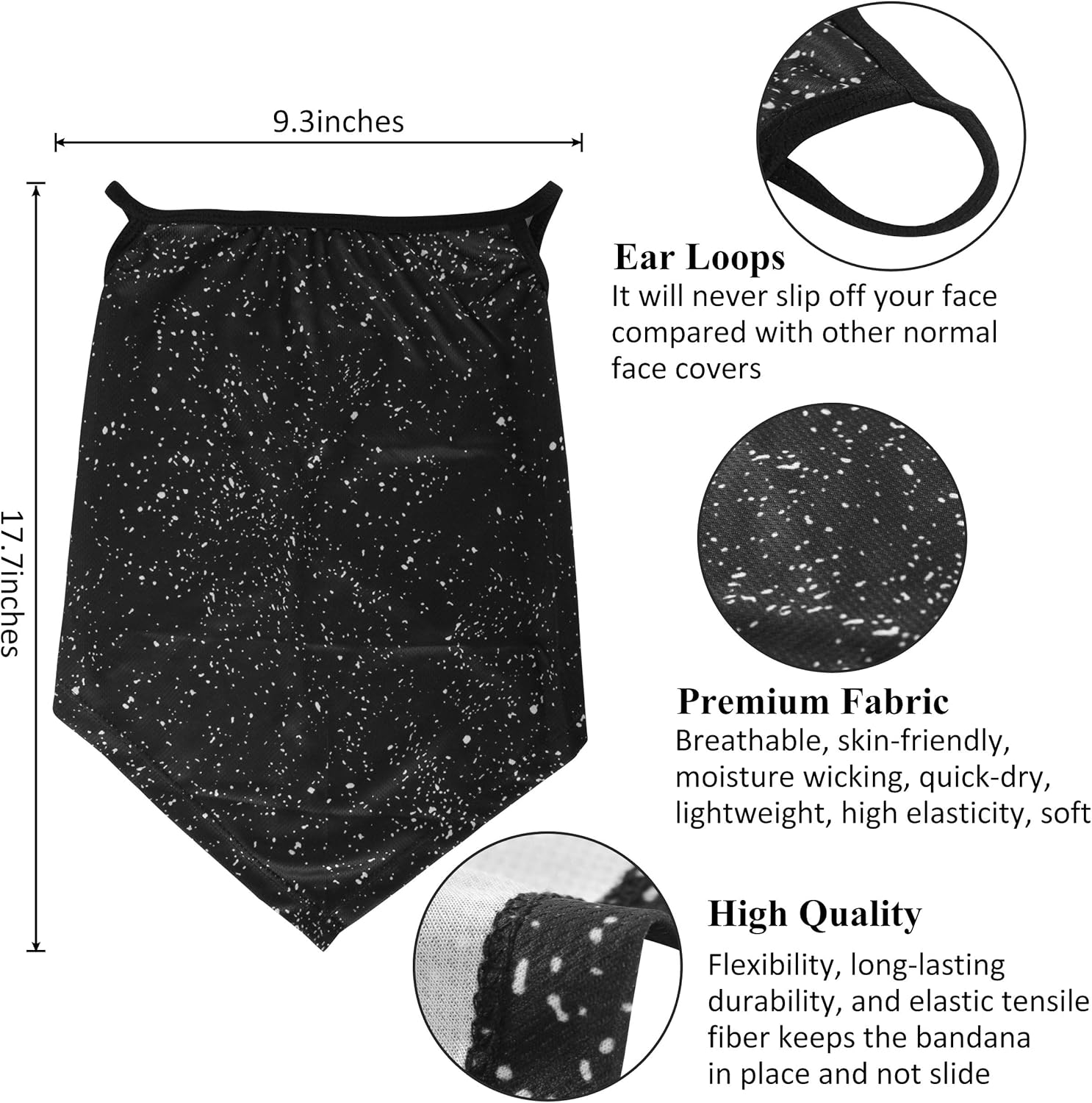 BINACL Novelty Bandana, Breathable Face Cover Shields Balaclava Ear Loops Seamless Scarf Raves Windproof Dust-proof Sun UV Protection Yoga Fishing Washable Reusable Starry Sky Neck Gaiter: Clothing