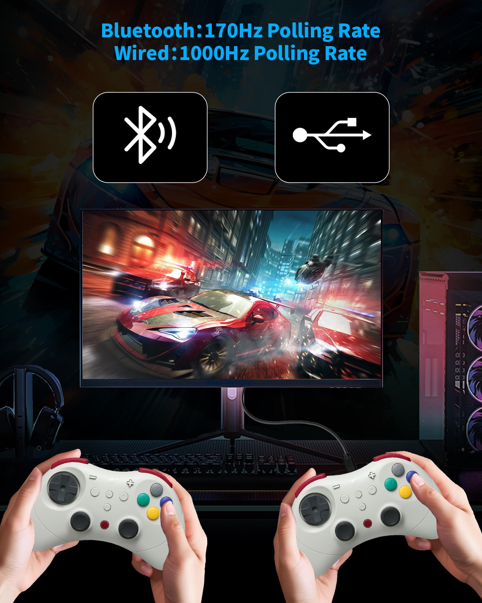 GuliKit Elves 2 Pro Wireless Controller für Switch/Switch 2/PC/Android/iOS, Bluetooth Controller mit Hall Effekt Joysticks, 1000Hz Abtastrate, Magnetischem Vibrator, Super Haptik, Rotary Rumble, Retro 3