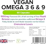 Lindens Vegan Omega 3 6 9 90 Capsules 1000mg Flaxseed UK Made view 2