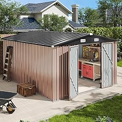 Aoxun 10'x12' Outdoor Metal Storage Shed with