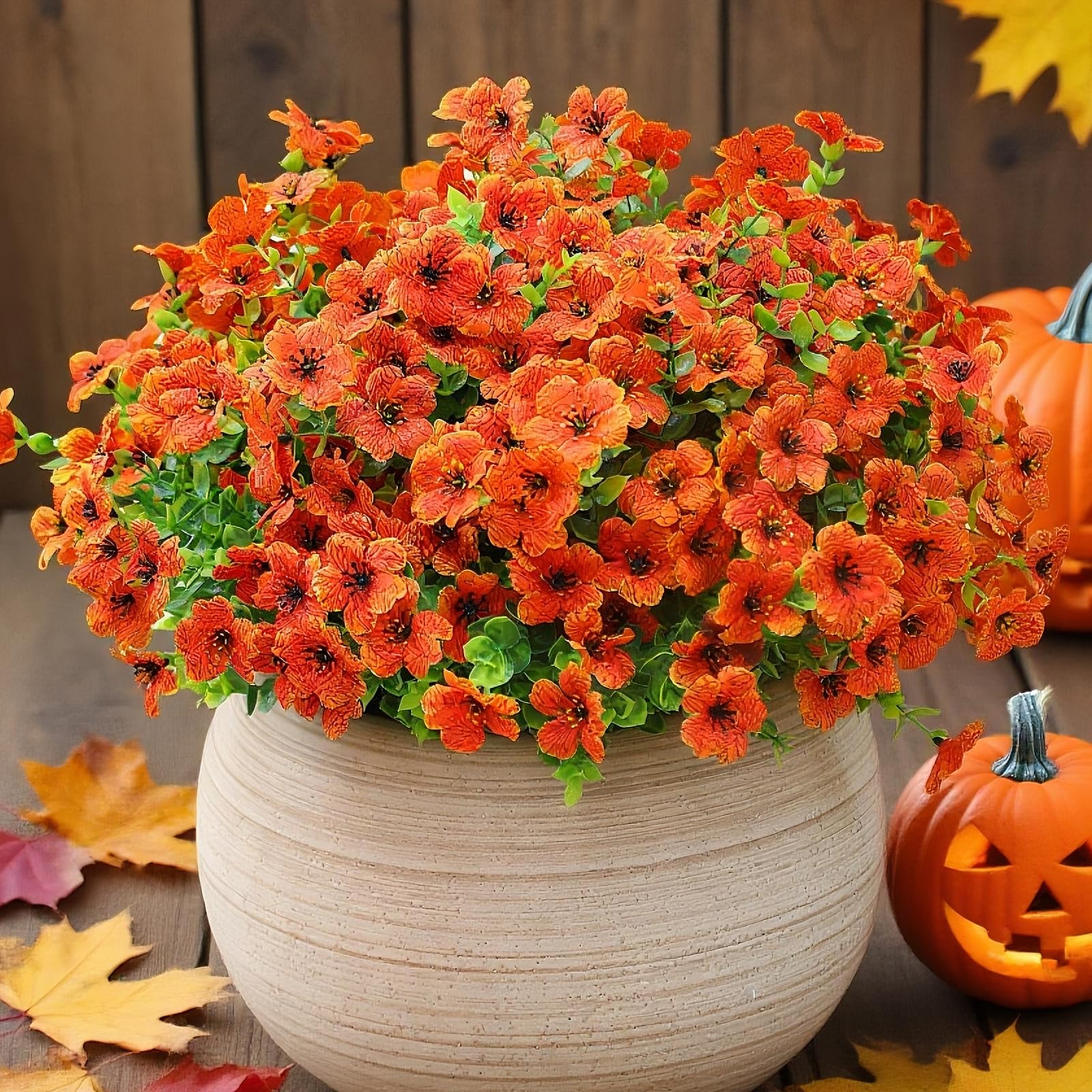 Photo 1 of alyptus Artificial Mums for Outdoors – 12 Bundles UV Resistant Fall Flowers, Faux Outdoor Flowers & Fake Mums for Porch Decor, Planters, Thanksgiving, Halloween & Fall Decorations